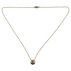 14 Karat Yellow Gold Diamond Solitaire Necklace #18969