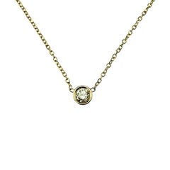 Collar solitario de diamantes de oro amarillo de 14 quilates nº 21525