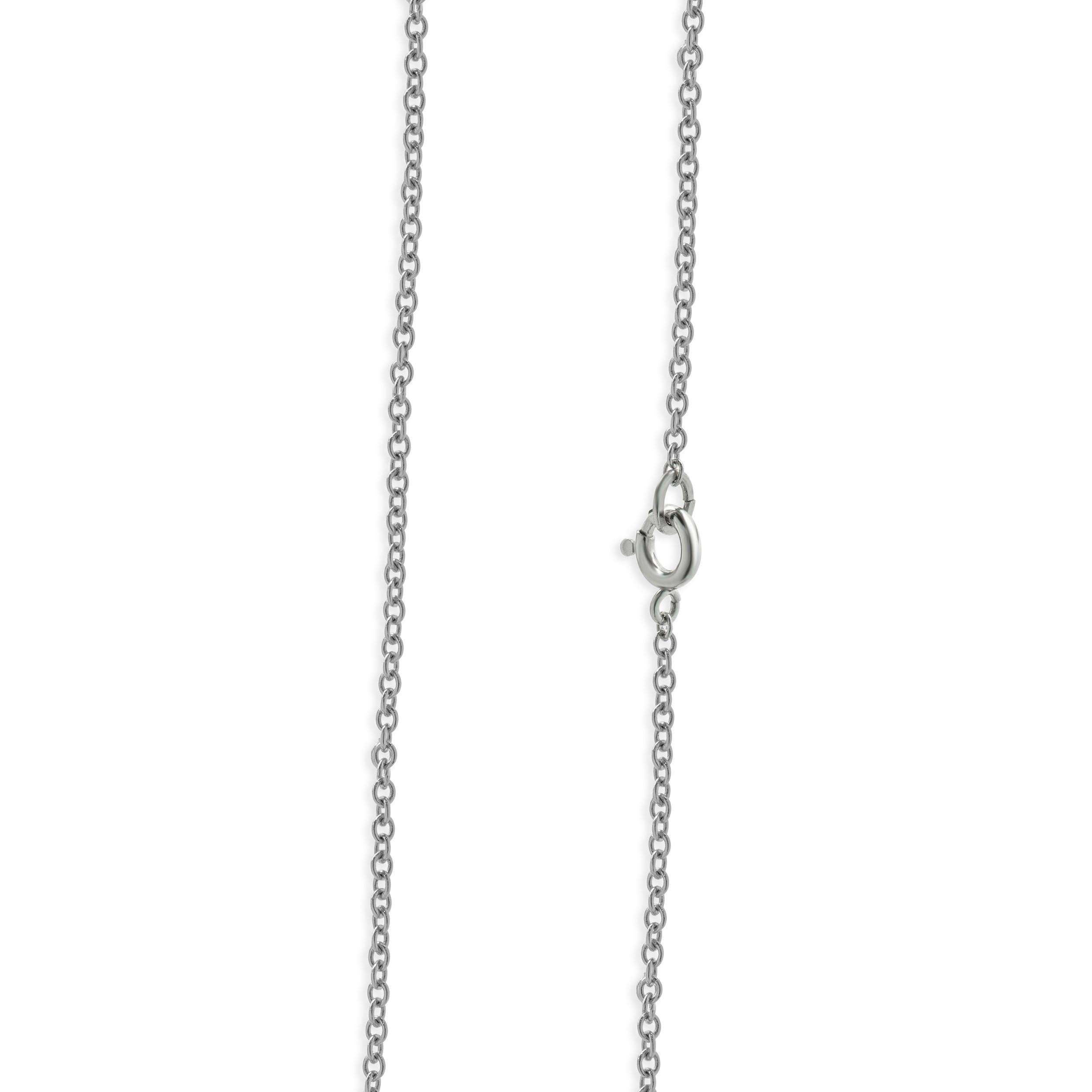 14 Karat White Gold Diamond Solitaire Necklace In Excellent Condition For Sale In Scottsdale, AZ