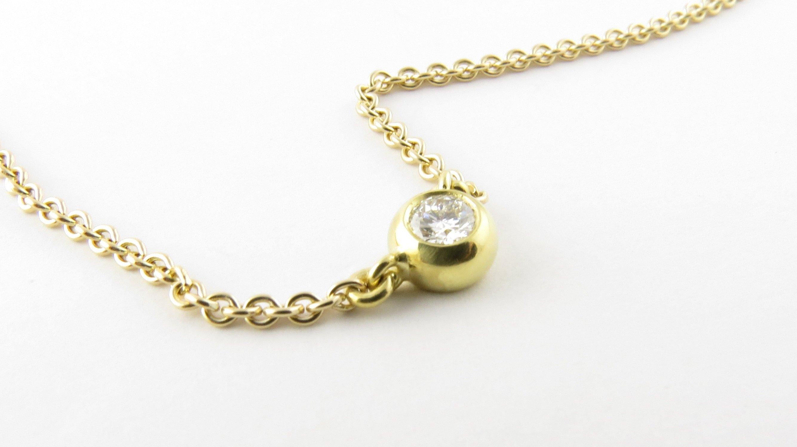 14 Karat Yellow Gold Diamond Solitaire Necklace 1