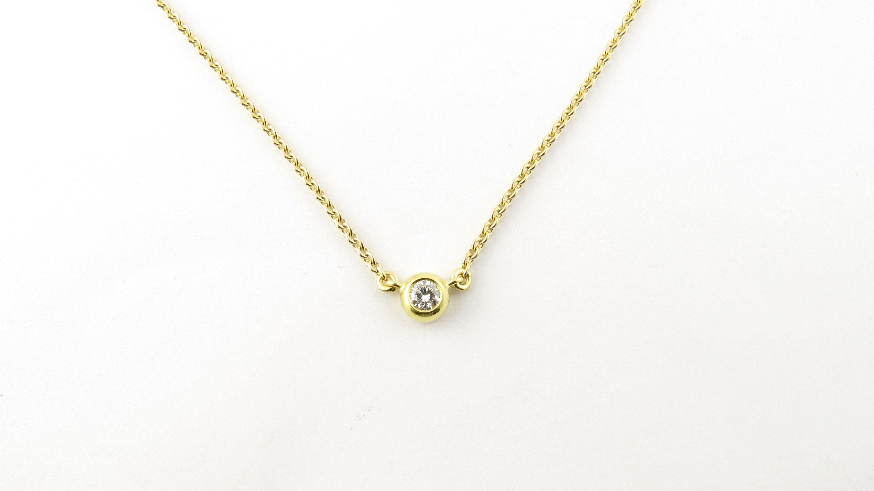 14 Karat Yellow Gold Diamond Solitaire Necklace 2