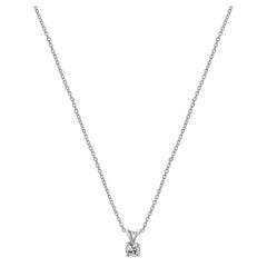 14 Karat White Gold Diamond Solitaire Necklace