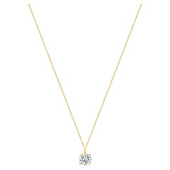 14 Karat Yellow Gold Diamond Solitaire Necklace