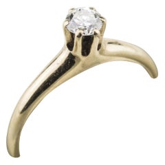 14 Karat Yellow Gold Diamond Solitaire Ring