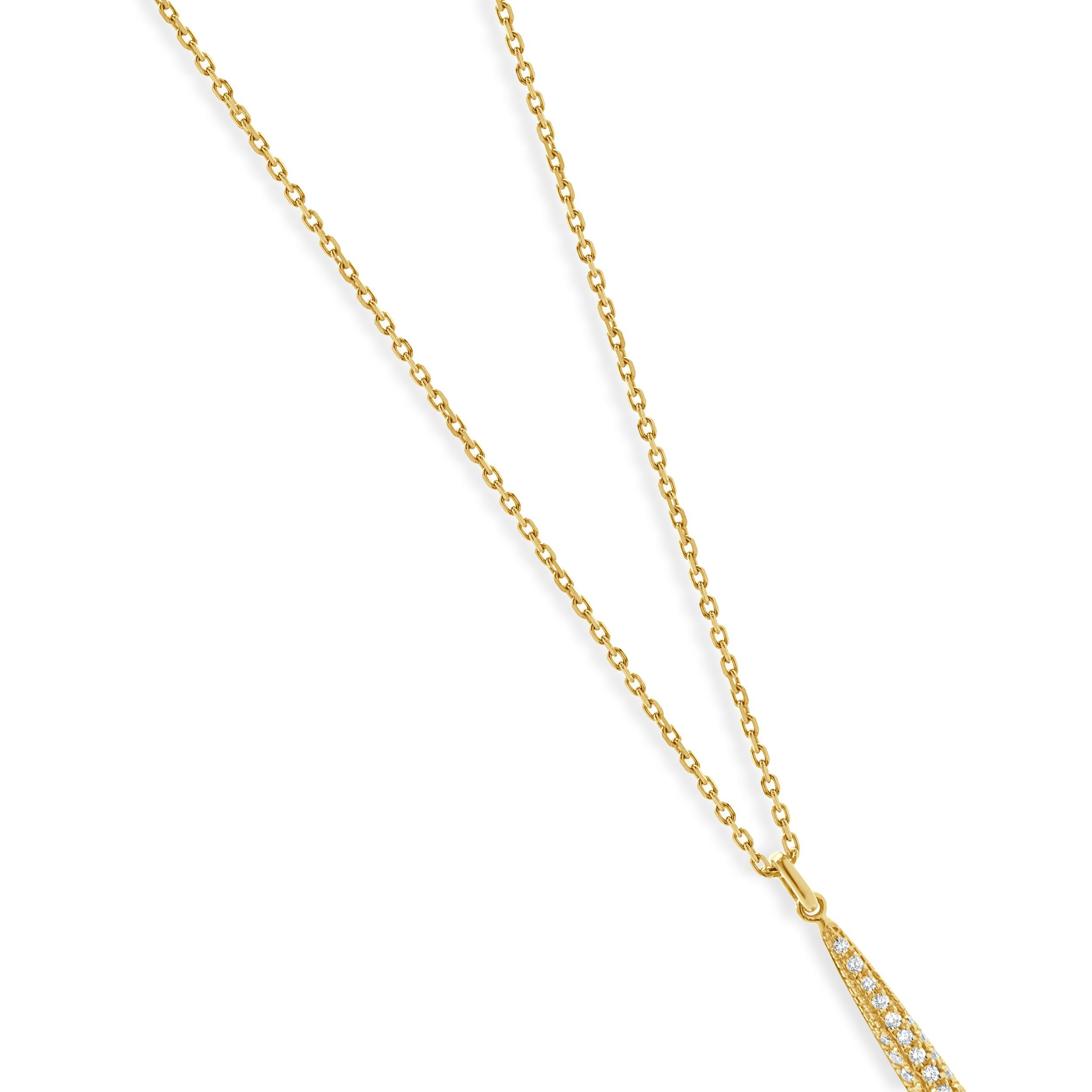 Collar Lanza Diamante Oro Amarillo 14 Kilates Corte redondo en venta