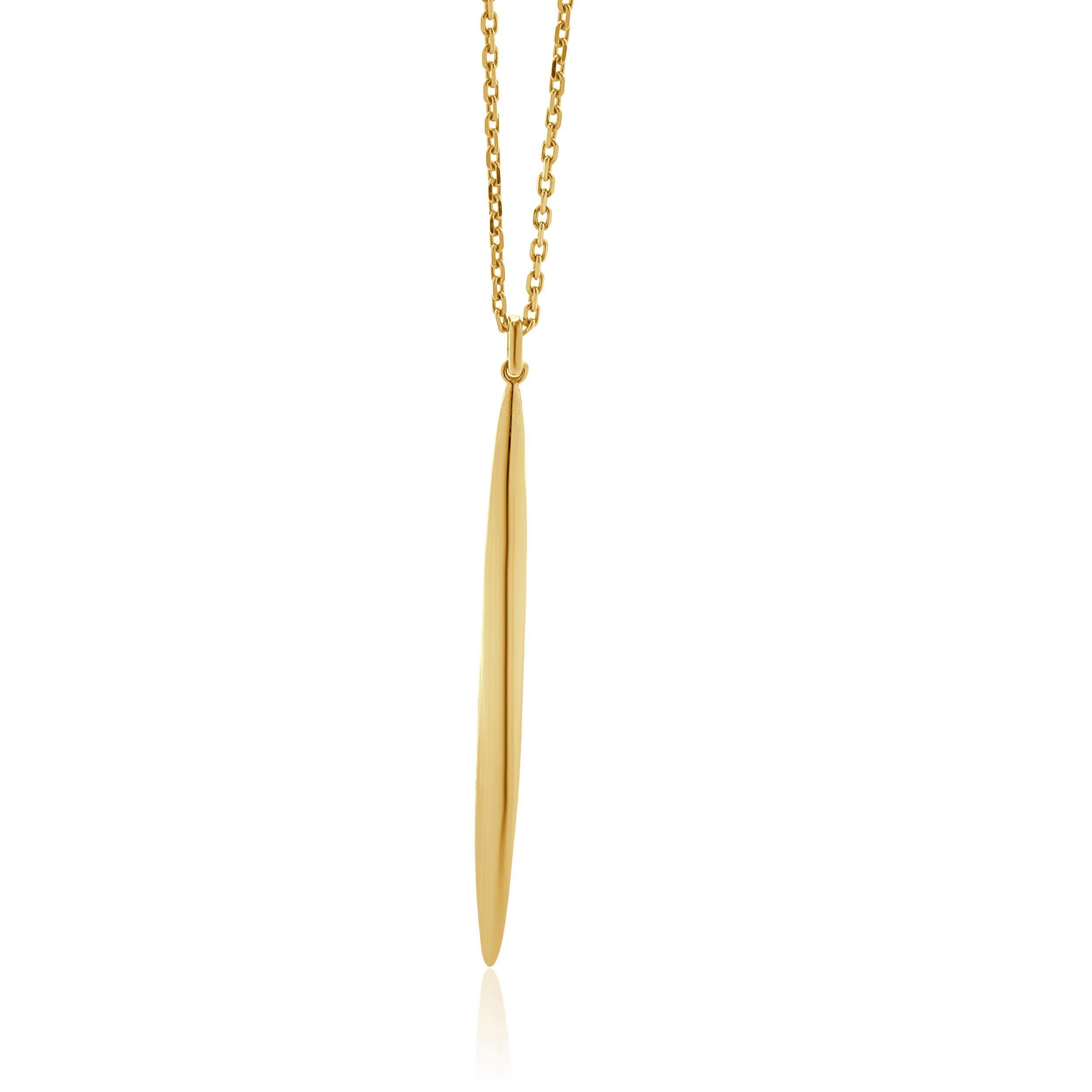 Collar Lanza Diamante Oro Amarillo 14 Kilates en Excelente estado para la venta en Scottsdale, AZ