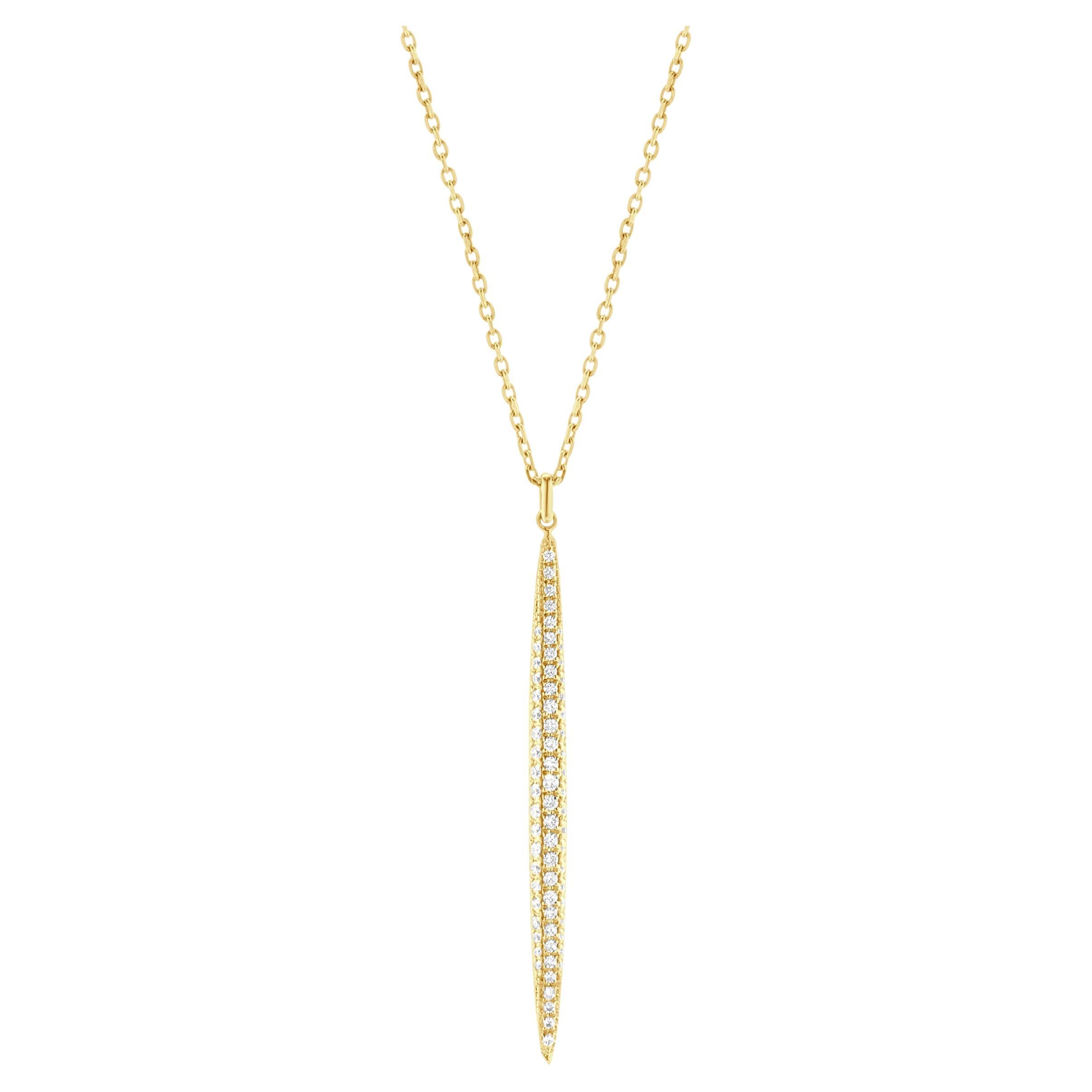 14 Karat Gelbgold Diamant-Speer-Halskette