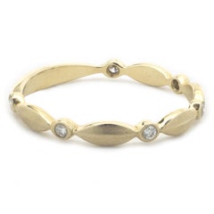 14 Karat Yellow Gold Diamond Stackable Band Ring