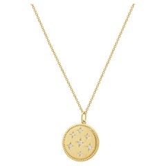 Collana con ciondolo a stella con diamanti in oro giallo 14 carati