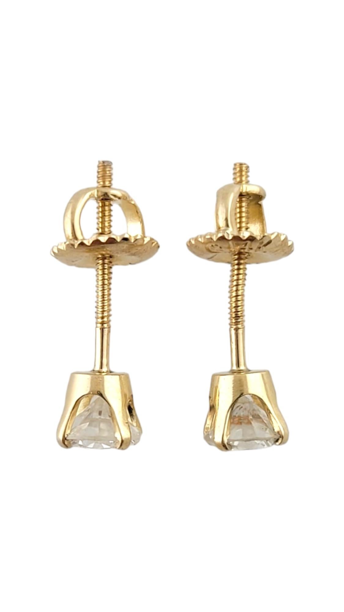 Round Cut 14 Karat Yellow Gold Diamond Stud Earrings #14637 For Sale