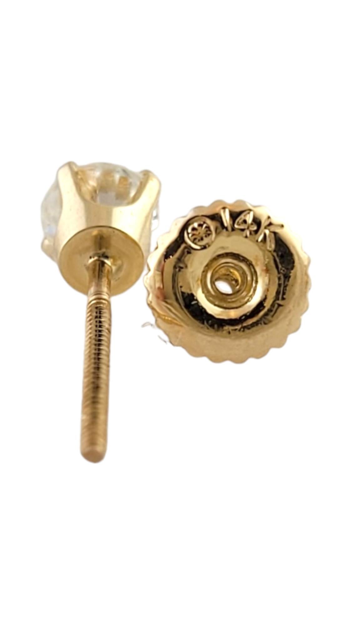 Women's 14 Karat Yellow Gold Diamond Stud Earrings #14637 For Sale
