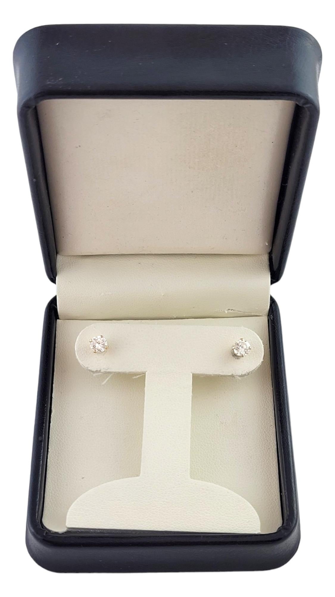 14 Karat Yellow Gold Diamond Stud Earrings #14637 For Sale 1