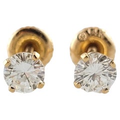 14 Karat Gelbgold Diamant-Ohrstecker #14637