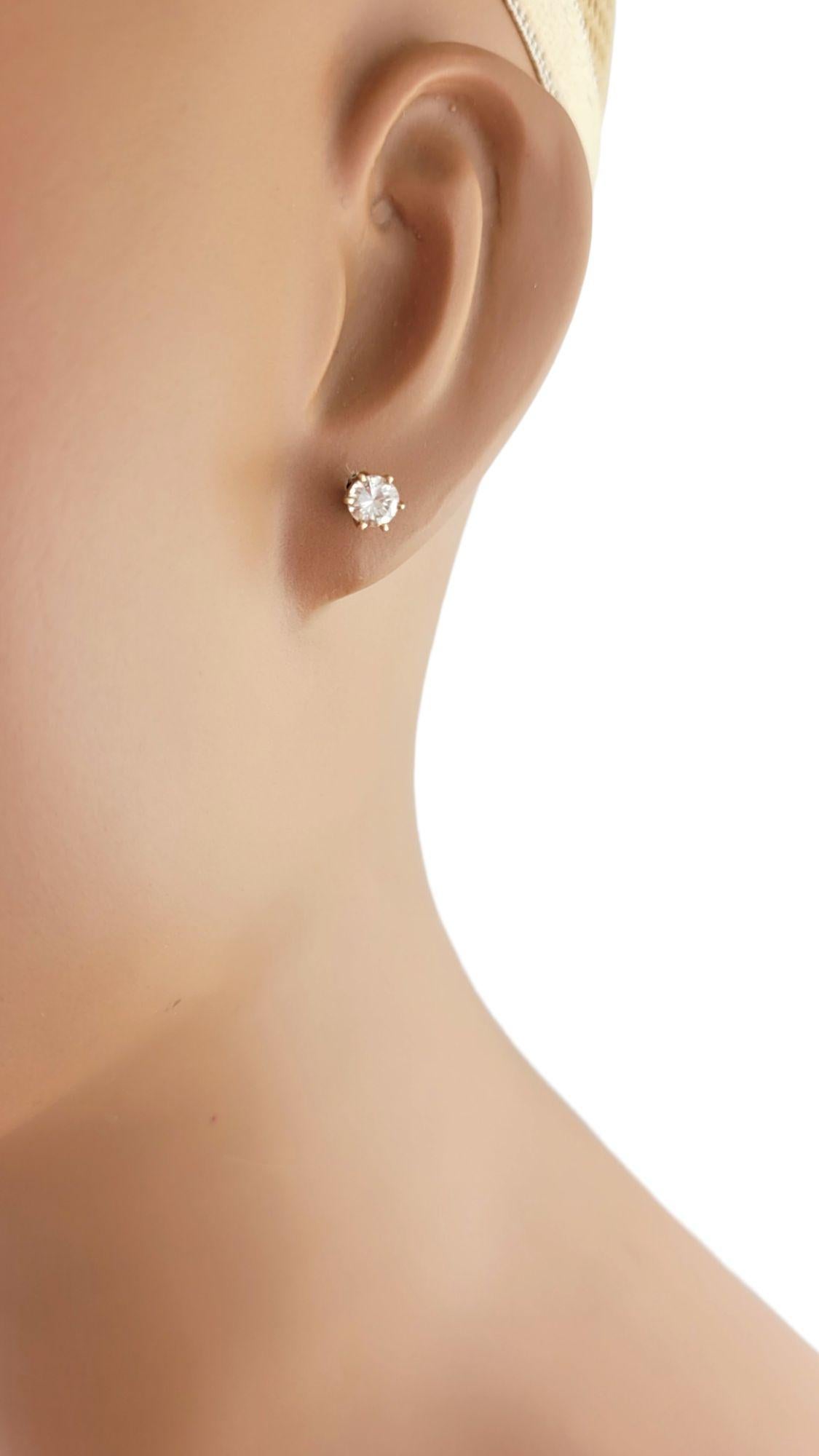 14 Karat Yellow Gold Diamond Stud Earrings #14687 For Sale 1