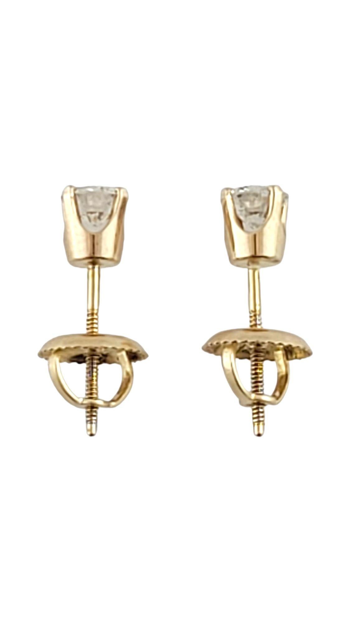 Women's 14 Karat Yellow Gold Diamond Stud Earrings #14699 For Sale