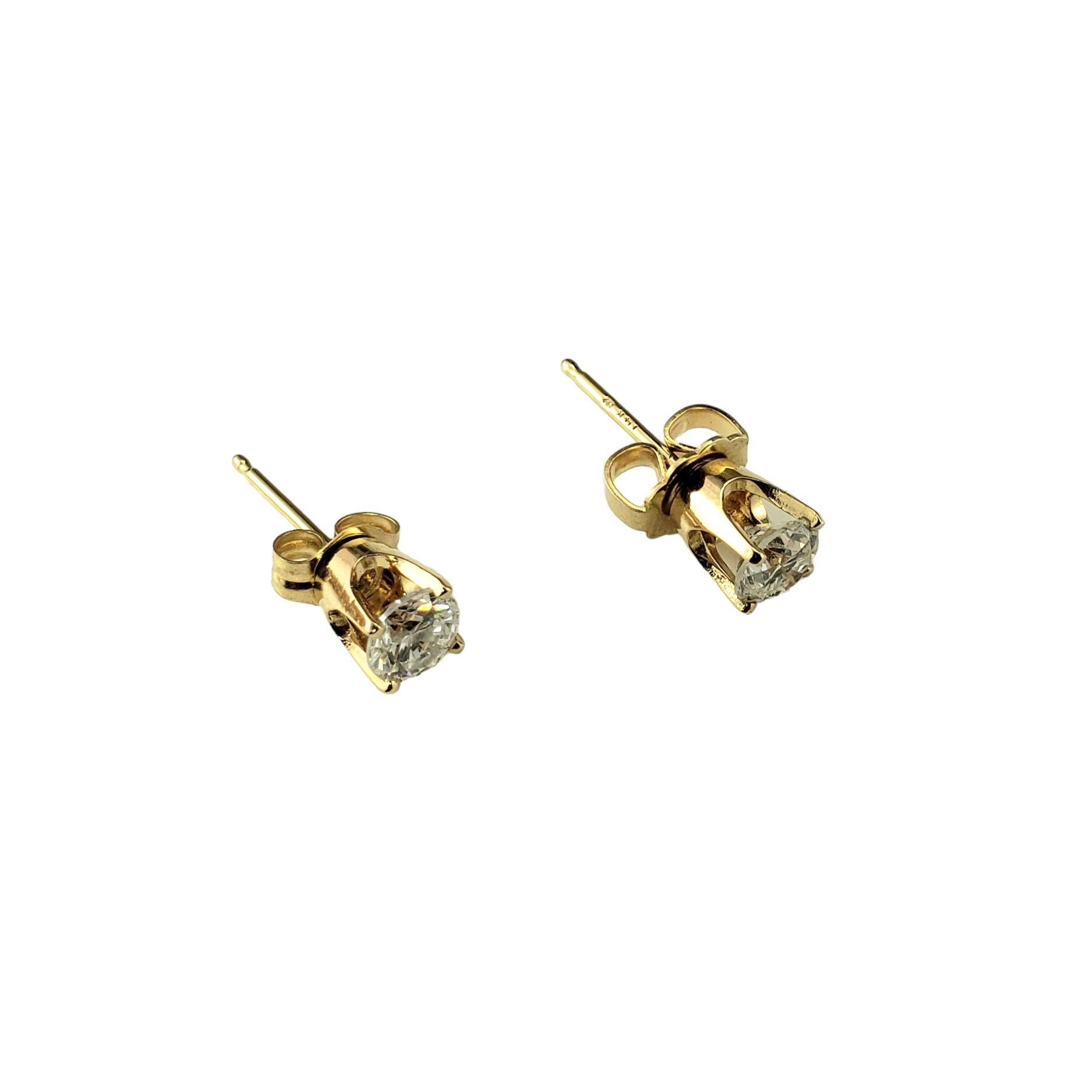 14 Karat Yellow Gold Diamond Stud Earrings #17533 In Good Condition For Sale In Washington Depot, CT