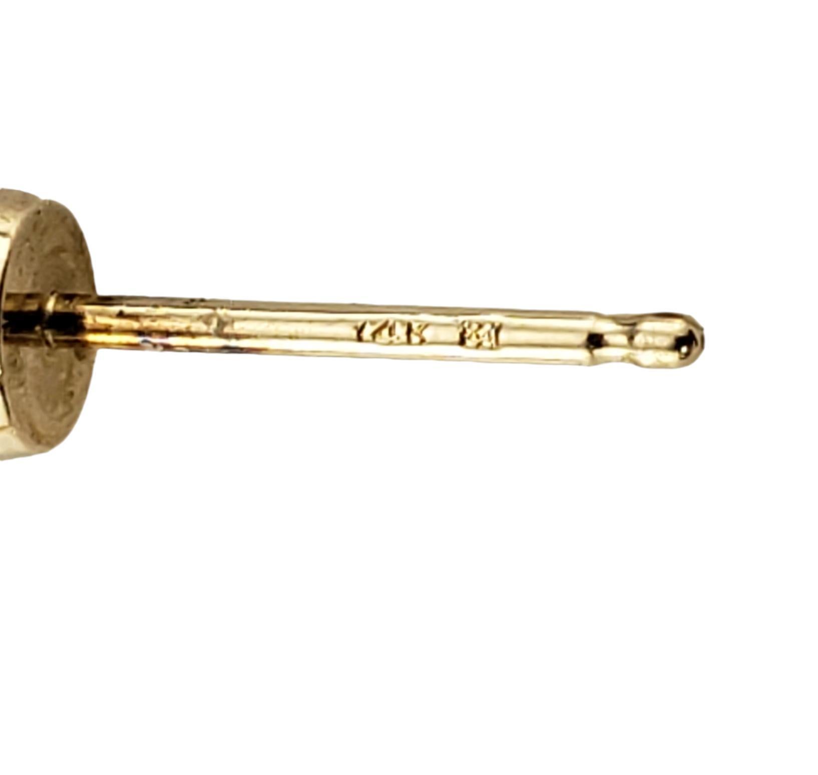 Women's 14 Karat Yellow Gold Diamond Stud Earrings #17533 For Sale