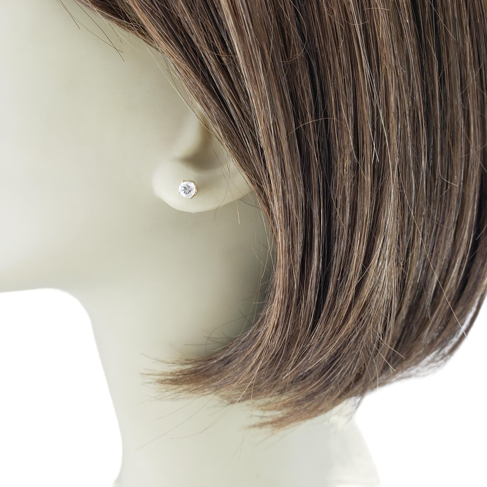 14 Karat Yellow Gold Diamond Stud Earrings #17533 For Sale 2