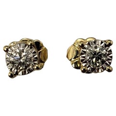 14 Karat Yellow Gold Diamond Stud Earrings .20cttwt