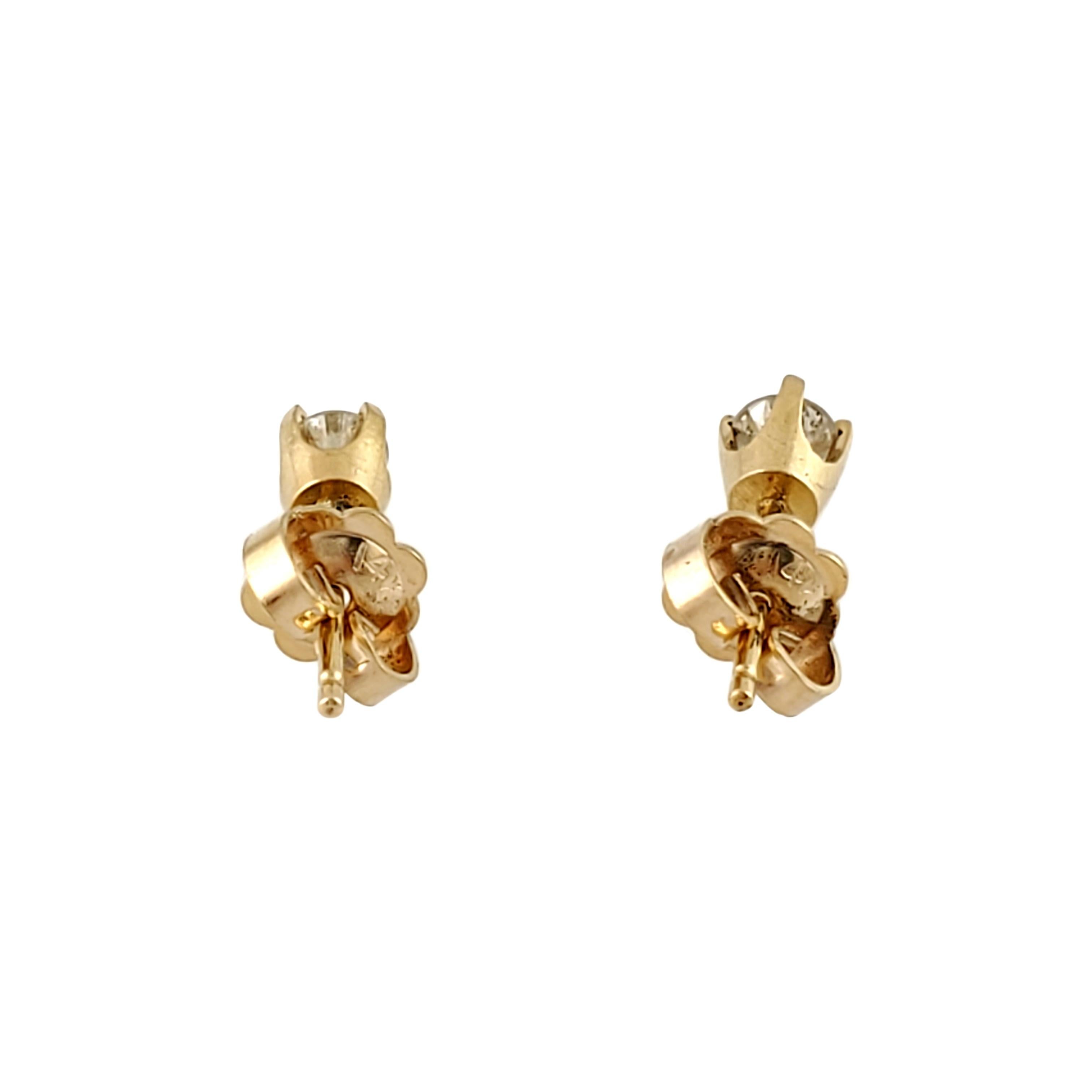 Women's 14 Karat Yellow Gold Diamond Stud Earrings .28 Carat