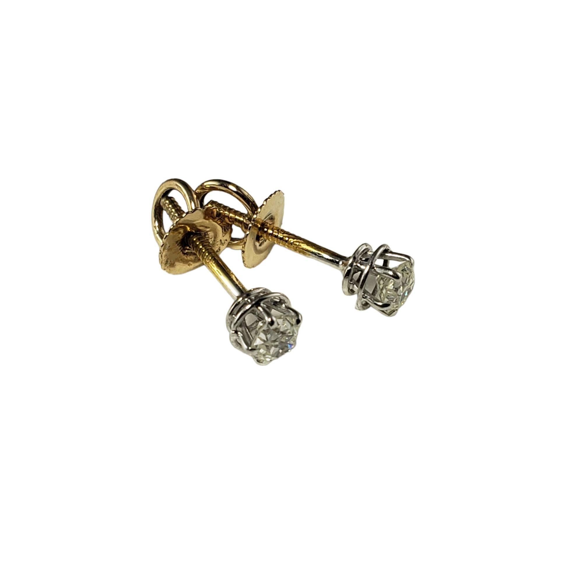 14 Karat Yellow Gold Diamond Stud Earrings .40 TCW. #14873 In Good Condition For Sale In Washington Depot, CT