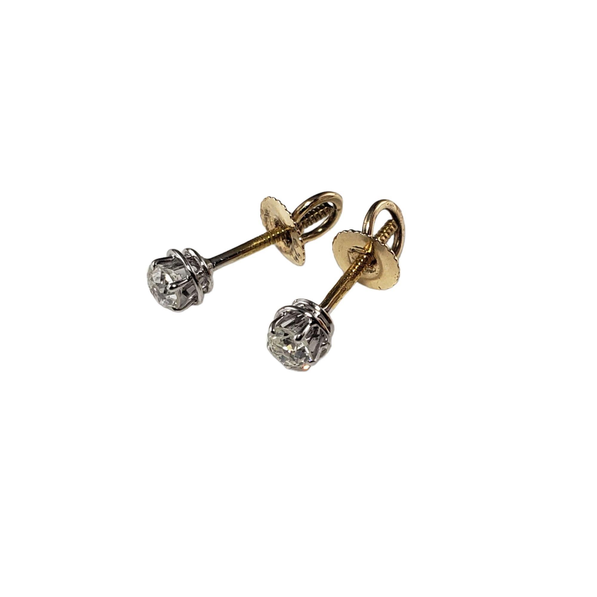 Women's 14 Karat Yellow Gold Diamond Stud Earrings .40 TCW. #14873 For Sale
