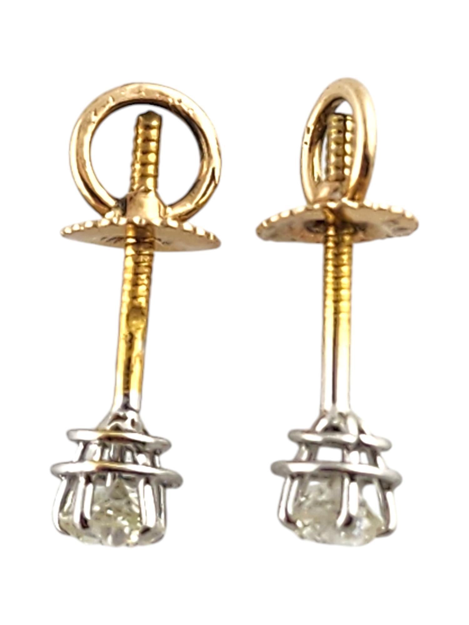 14 Karat Yellow Gold Diamond Stud Earrings .40 TCW. #19356 In Good Condition For Sale In Washington Depot, CT