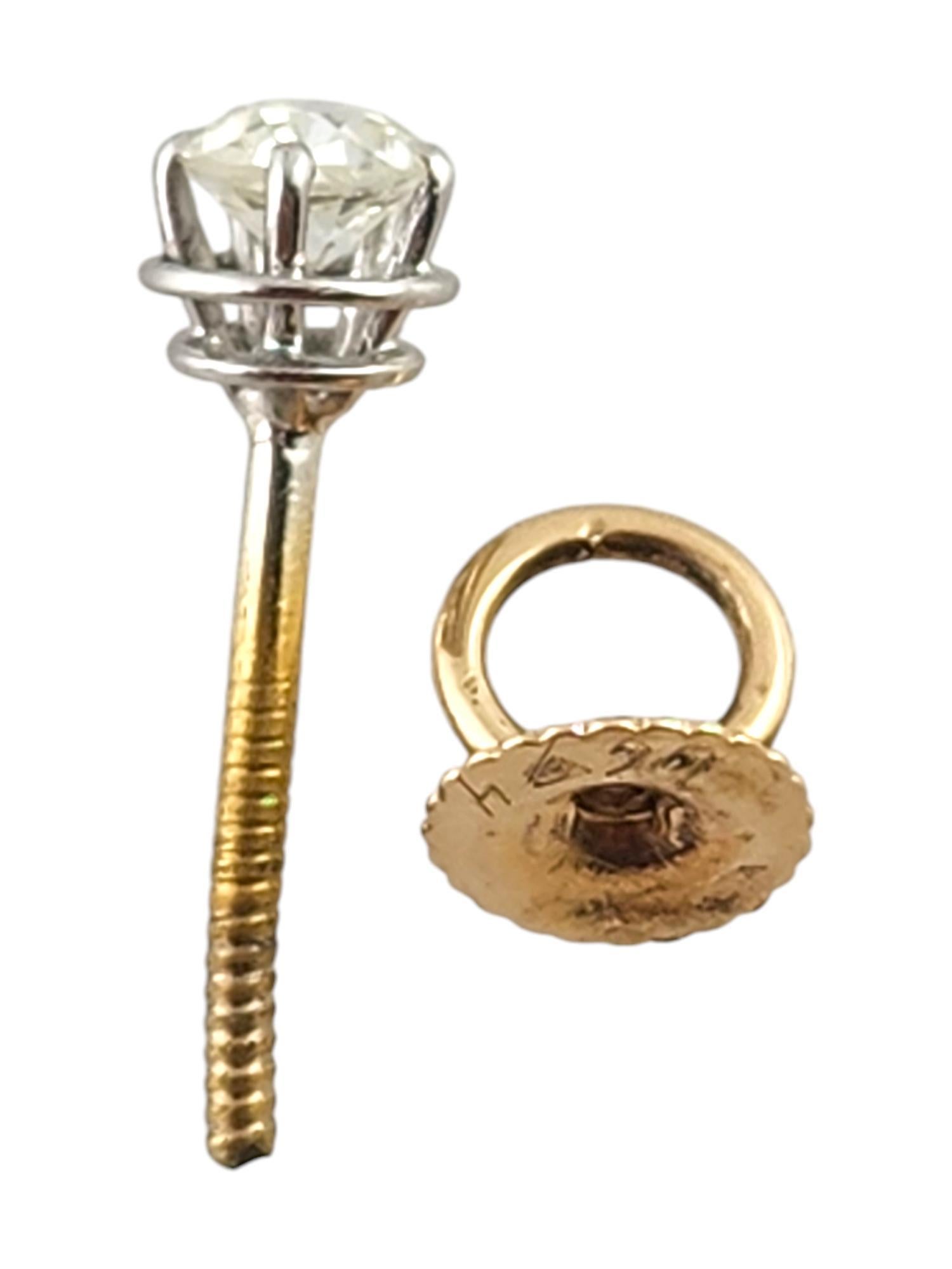 Women's 14 Karat Yellow Gold Diamond Stud Earrings .40 TCW. #19356 For Sale