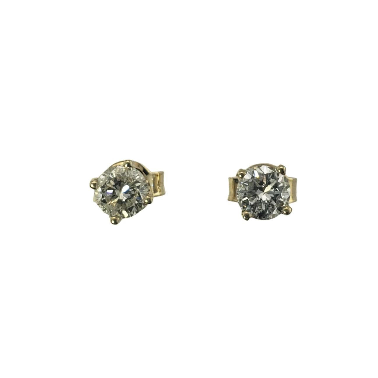 14 Karat Yellow Gold Diamond Stud Earrings .40 tcw. For Sale 3