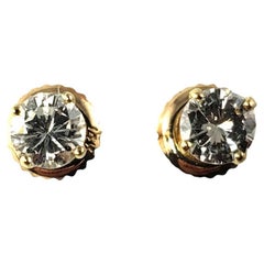 14 Karat Yellow Gold Diamond Stud Earrings .50 TCW