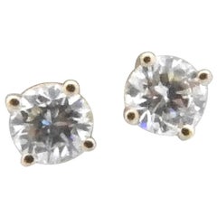 14 Karat Yellow Gold Diamond Stud Earrings .55 Carat