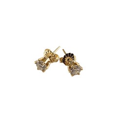 14 Karat Yellow Gold Diamond Stud Earrings .80 Ct. Twt