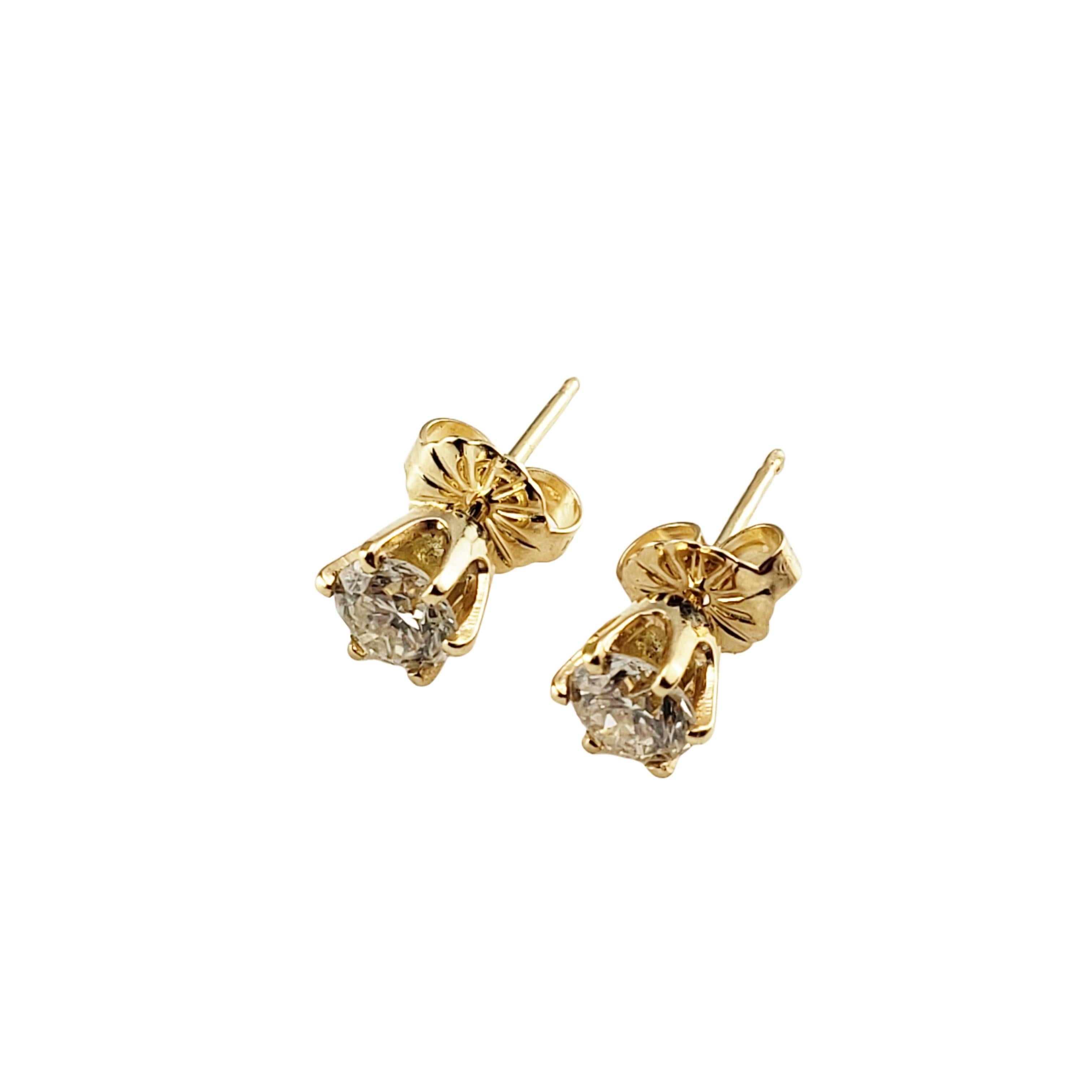 Orecchini con diamanti in oro giallo 14 carati da 0,80 carati. Twt In condizioni buone in vendita a Washington Depot, CT