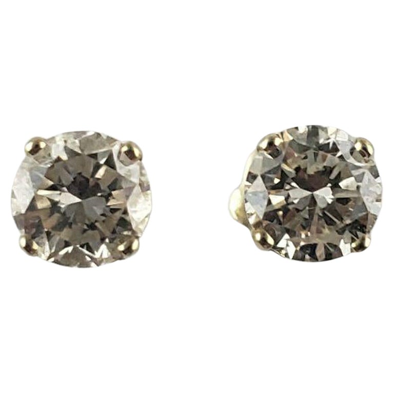 Clous d'oreilles en or jaune 14 carats et diamants .82 TCW. n°14840