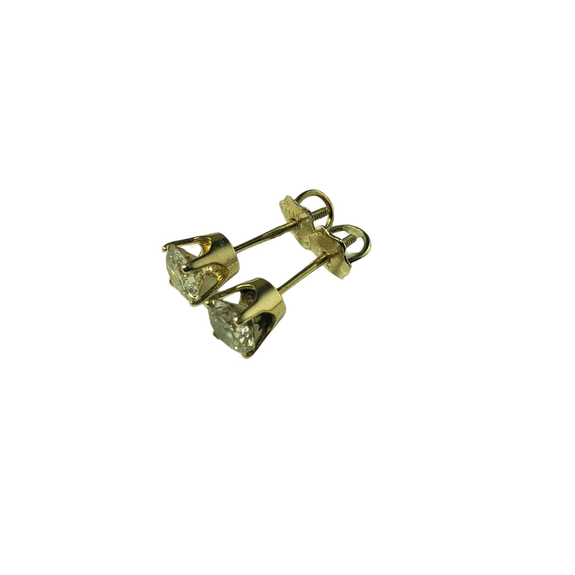 14 Karat Yellow Gold Diamond Stud Earrings .82 TCW. #14840 In Good Condition For Sale In Washington Depot, CT
