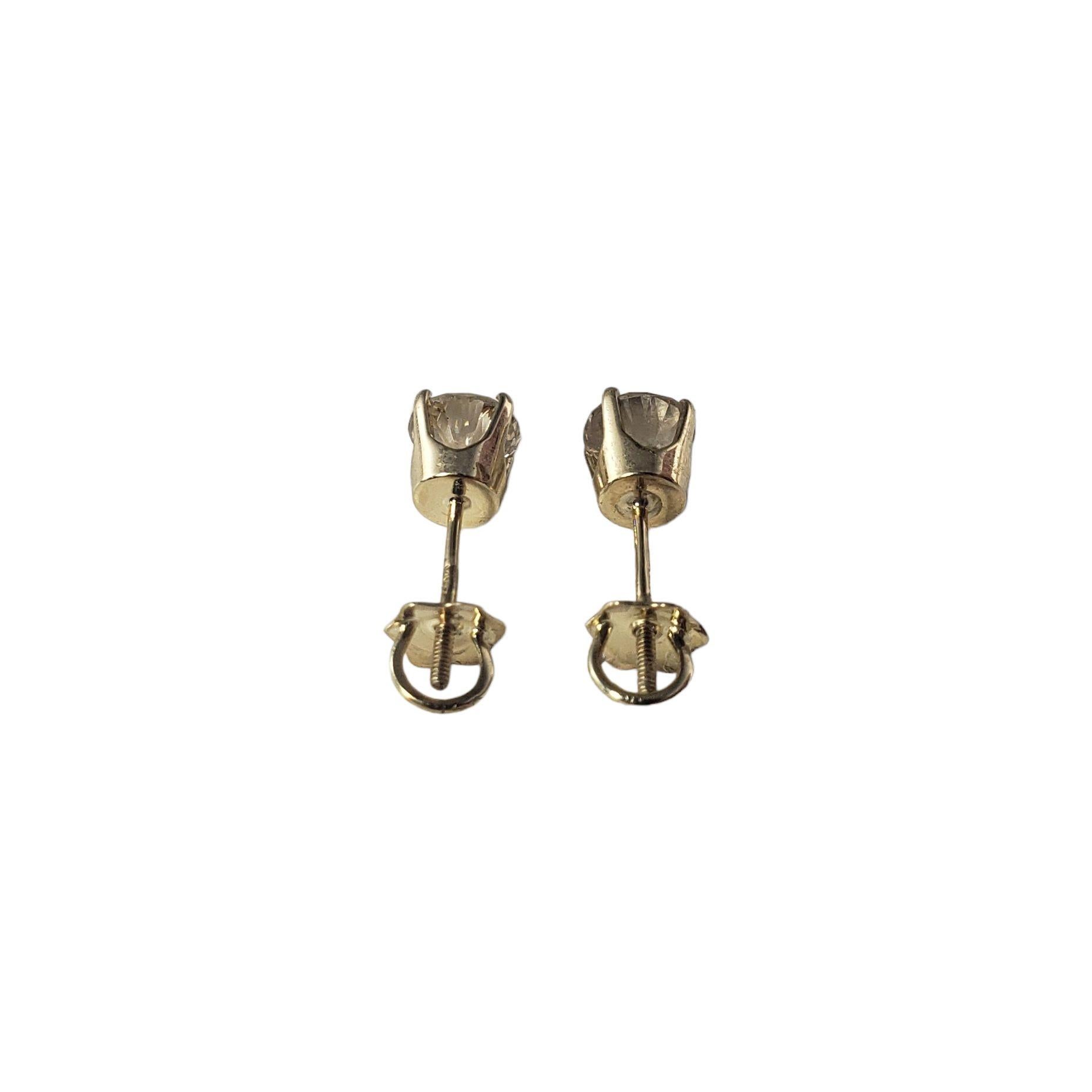 Women's 14 Karat Yellow Gold Diamond Stud Earrings .82 TCW. #14840 For Sale