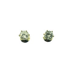 14 Karat Yellow Gold Diamond Stud Earrings .94cttw. #19497