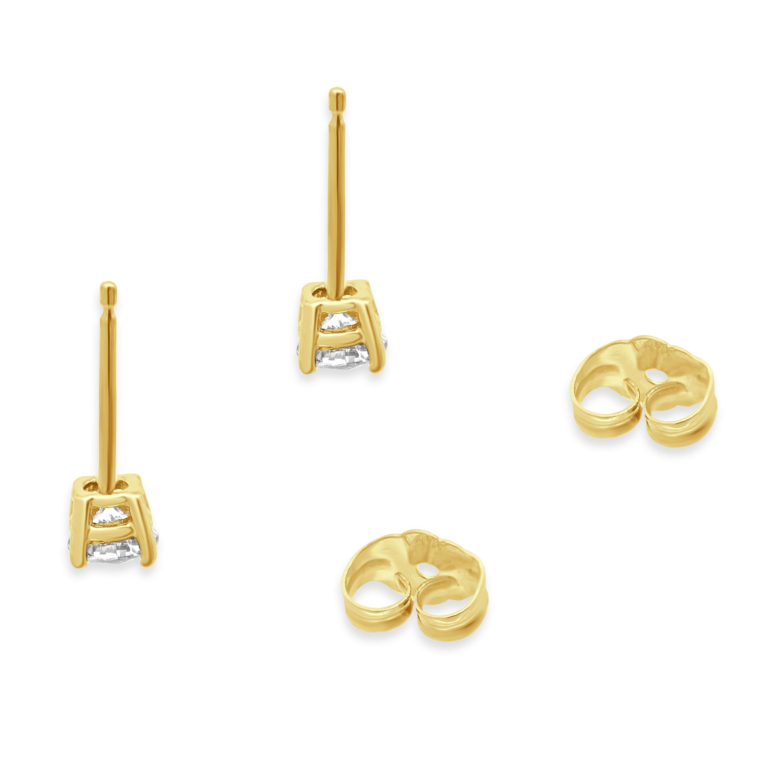 Boucles d'oreilles en or jaune 14 carats avec diamants Excellent état - En vente à Scottsdale, AZ