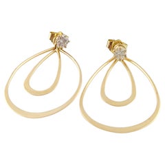 14 Karat Yellow Gold Diamond Stud Earrings with Dangle Jackets