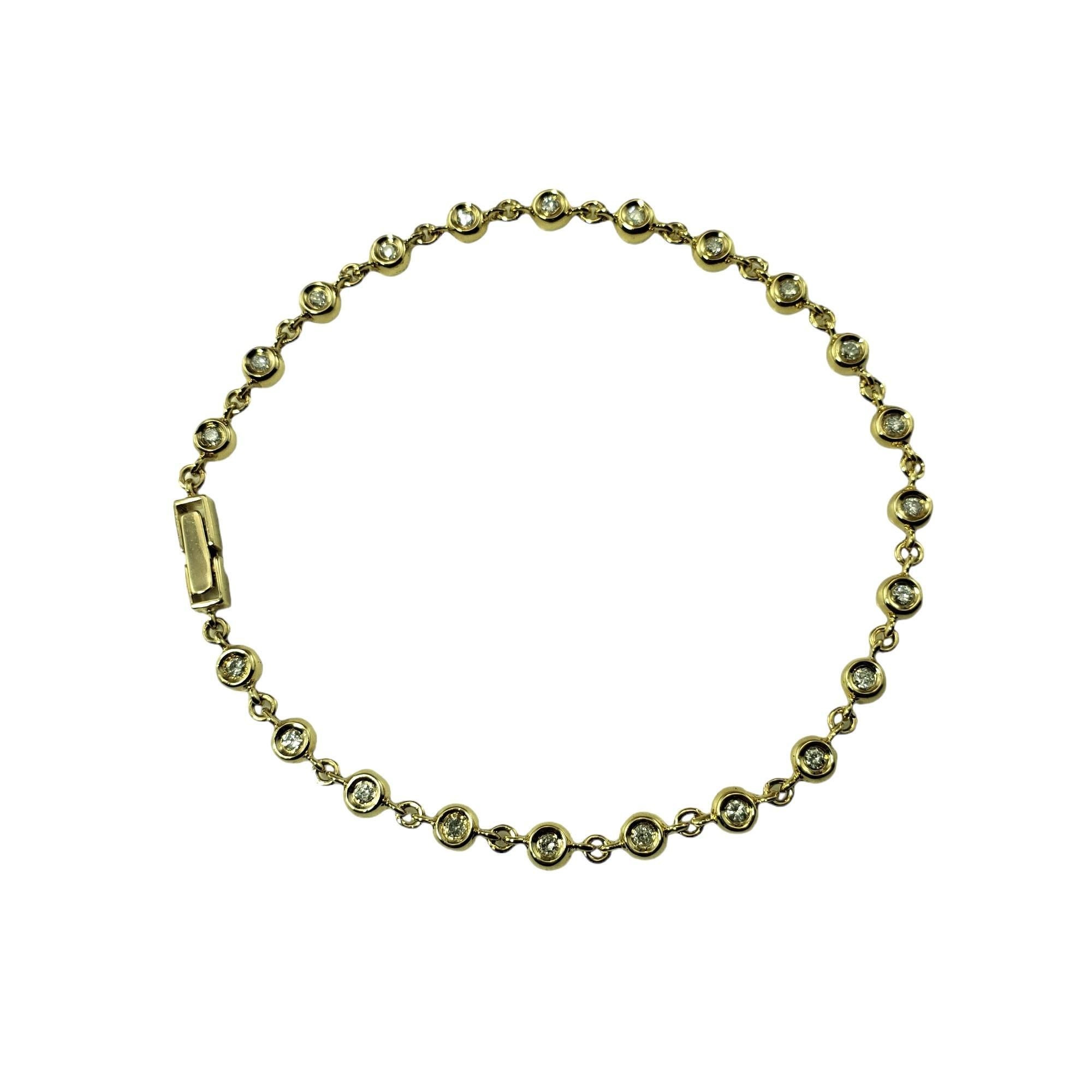 Taille ronde Bracelet tennis en or jaune 14 carats et diamants n°16402 en vente