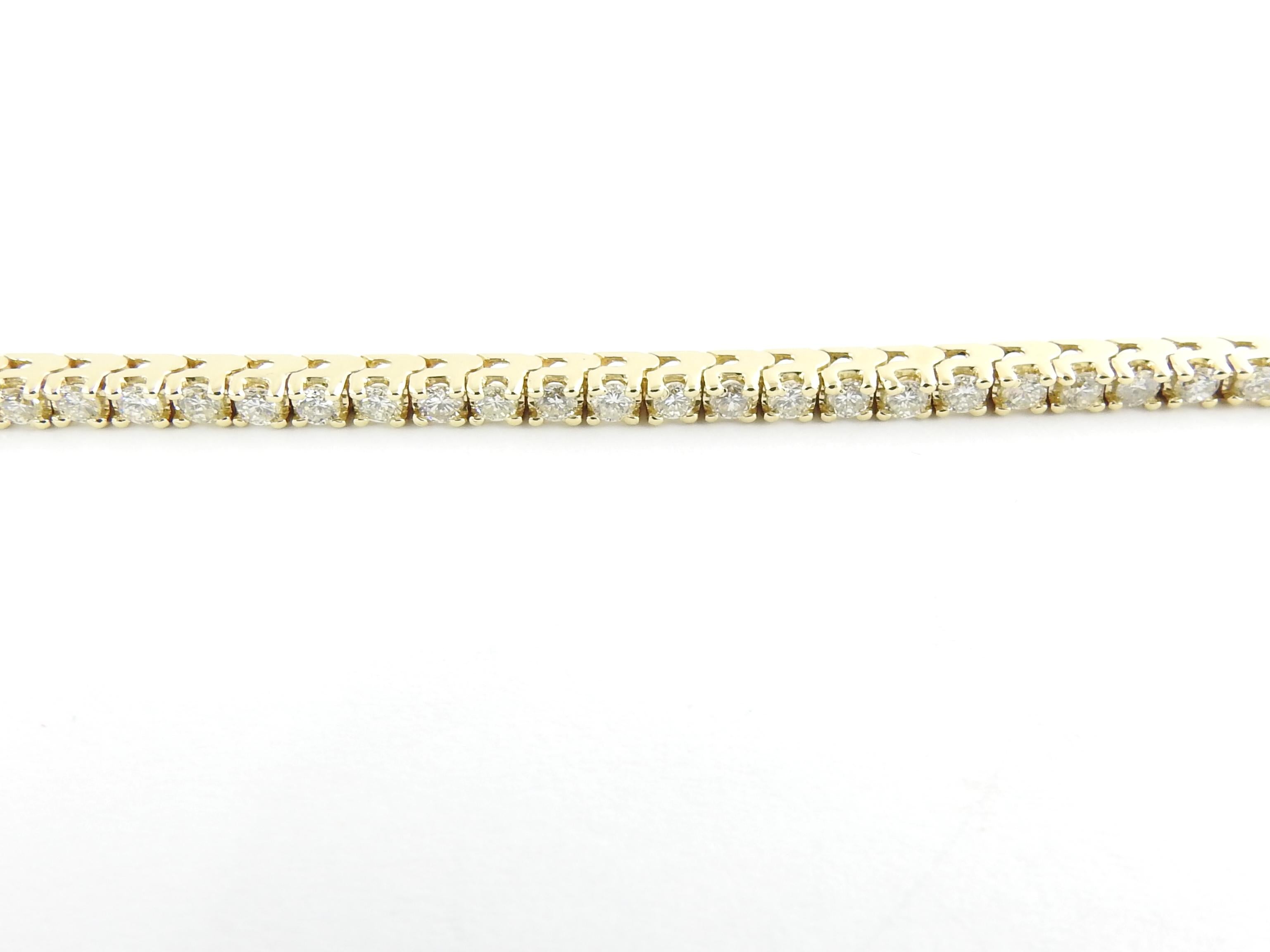 14 Karat Yellow Gold Diamond Tennis Bracelet 2.75 Carat 2