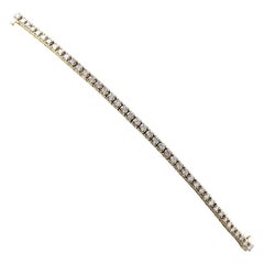 14 Karat Yellow Gold Diamond Tennis Bracelet 6.45 Cts.