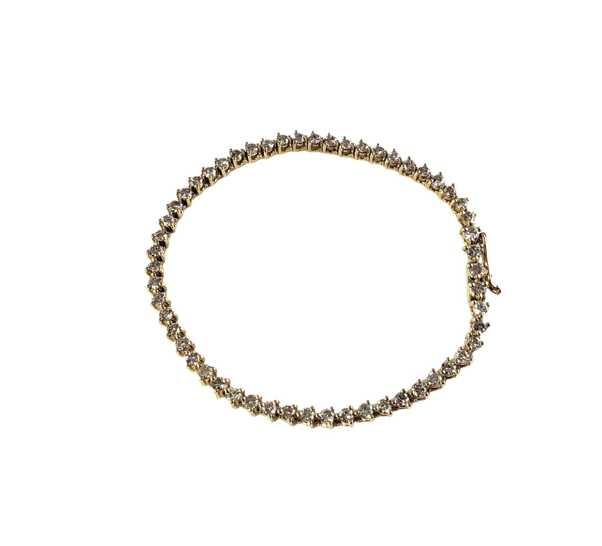 Women's 14 Karat Yellow Gold Diamond Tennis Bracelet