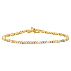 Bracelet tennis en or jaune 14 carats et diamants