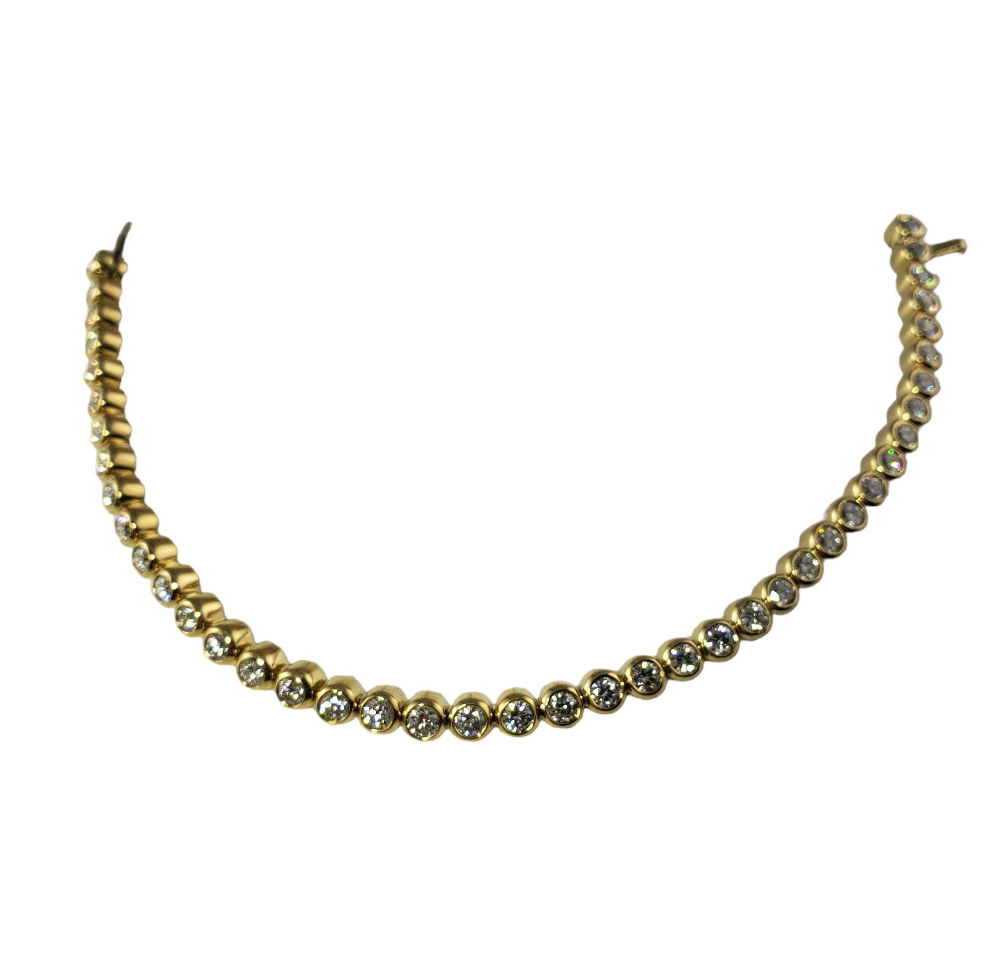 Taille ronde Bracelet tennis en or jaune 14 carats et diamants n°14226 en vente