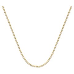 14 Karat Yellow Gold Diamond Tennis Necklace