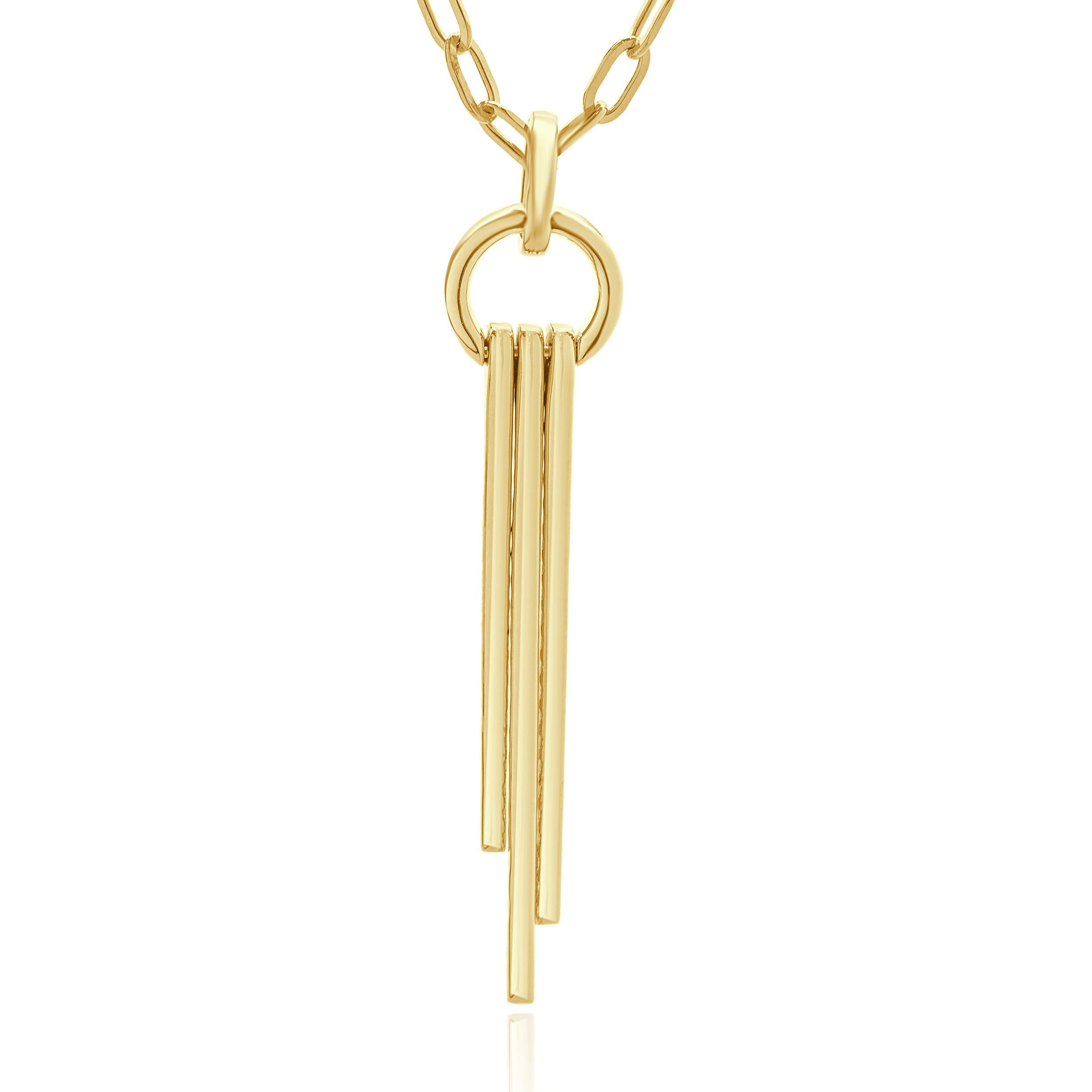 Taglio rotondo Collana The Row in oro giallo 14 carati con diamanti a tre file in vendita