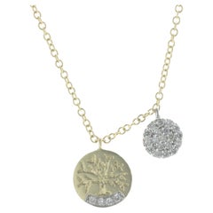14 Karat Yellow Gold Diamond Tree of Life Necklace 14 Karat Yellow Gold Diamond Tree of Life Necklace
