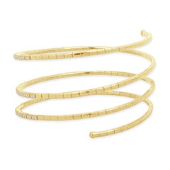 14 Karat Yellow Gold Diamond Triple Wrap Bracelet