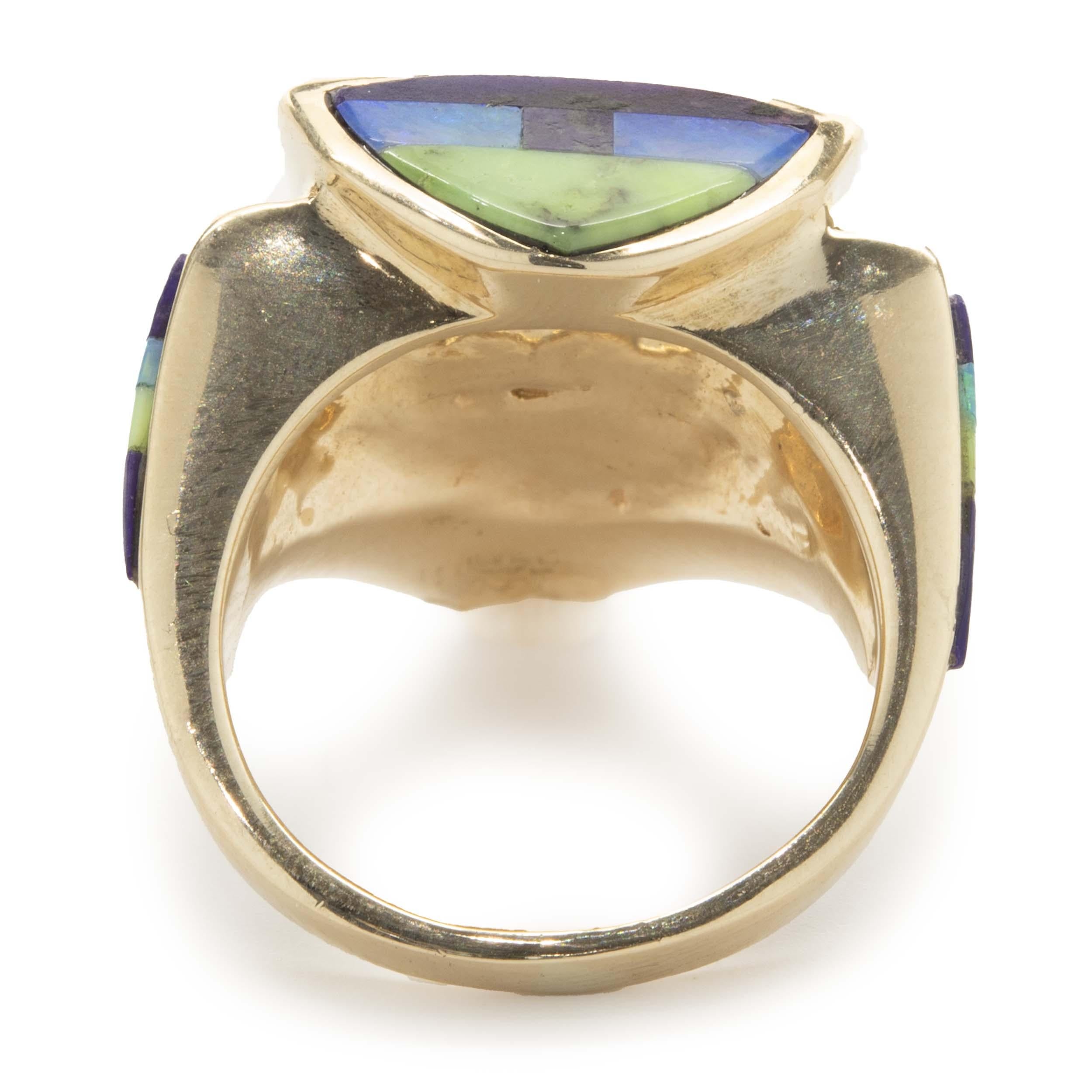 opal inlay ring gold